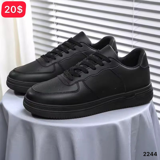 2244 - Leather Casual Shoes - Black