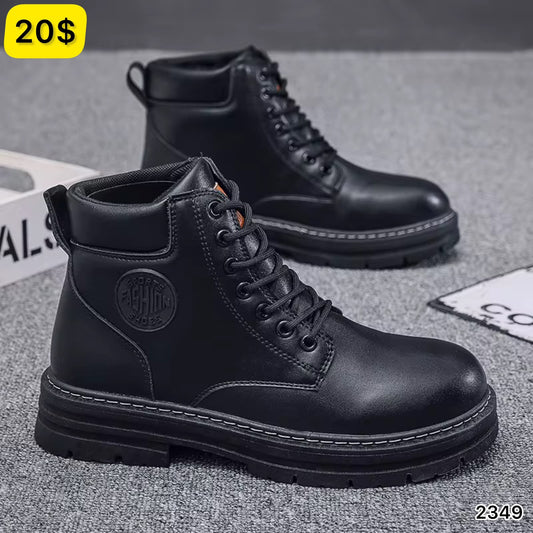 2349 - Men's Black Lace-Up Ankle Boots